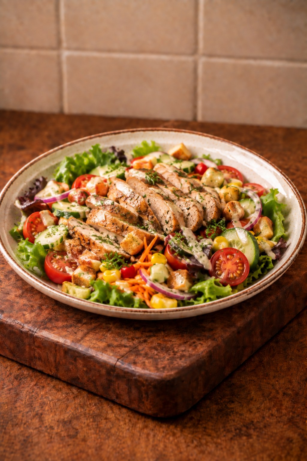 Salade bowl met vlees - Afbeelding 1